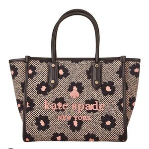 Style: Kate Spade Ella Herringbone Logo Crossbody Tote Bag (Black Multi)  NWOT